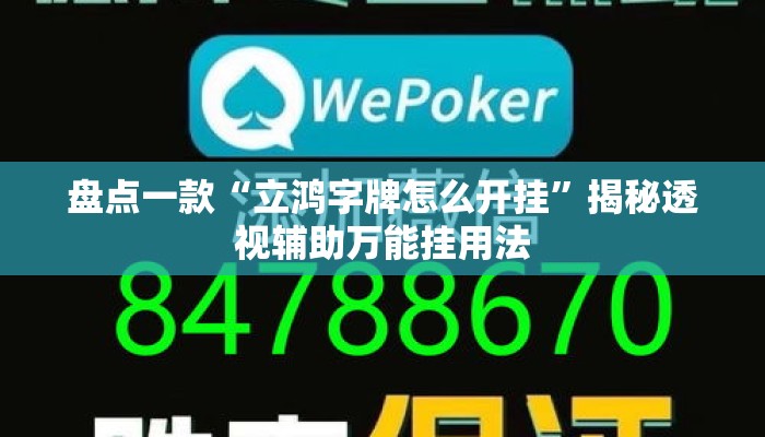 盘点一款“立鸿字牌怎么开挂”揭秘透视辅助万能挂用法