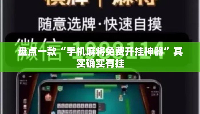 盘点一款“手机麻将免费开挂神器”其实确实有挂