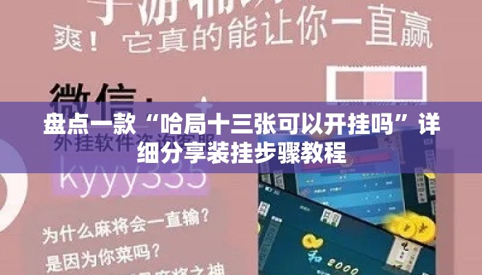 盘点一款“哈局十三张可以开挂吗	”详细分享装挂步骤教程