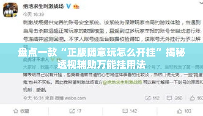 盘点一款“正版随意玩怎么开挂”揭秘透视辅助万能挂用法