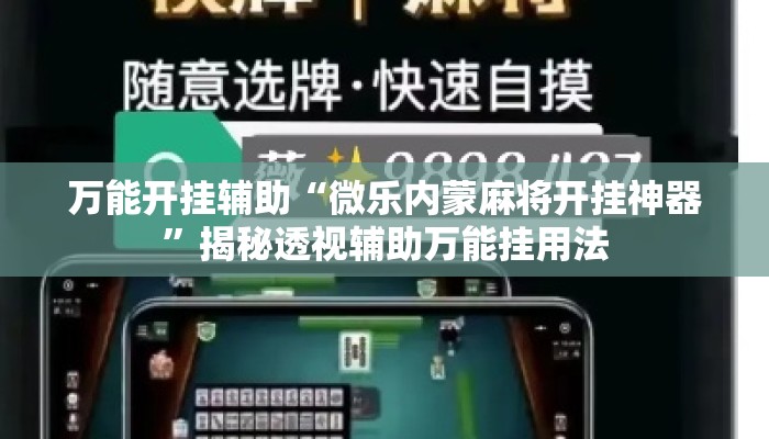 万能开挂辅助“微乐内蒙麻将开挂神器	”揭秘透视辅助万能挂用法