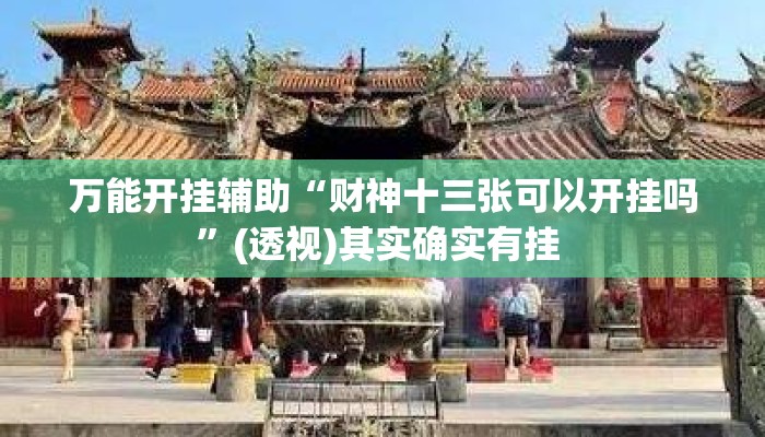 万能开挂辅助“财神十三张可以开挂吗”(透视)其实确实有挂 