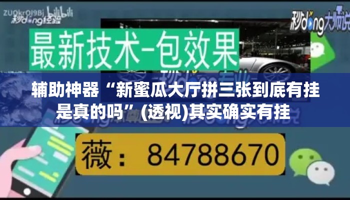 辅助神器“新蜜瓜大厅拼三张到底有挂是真的吗”(透视)其实确实有挂 
