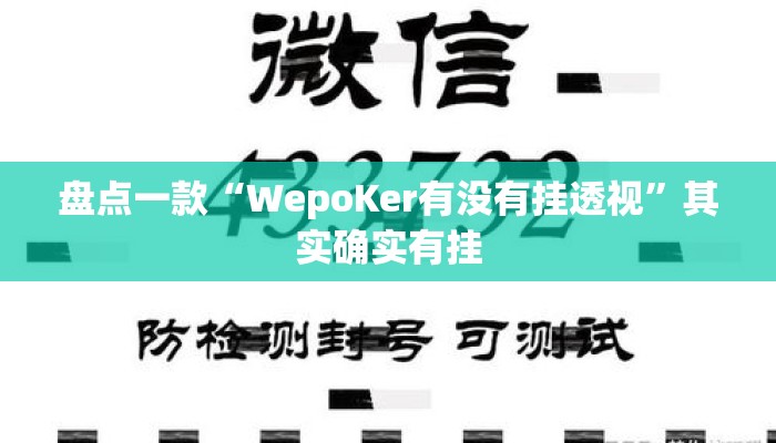 盘点一款“WepoKer有没有挂透视	”其实确实有挂
