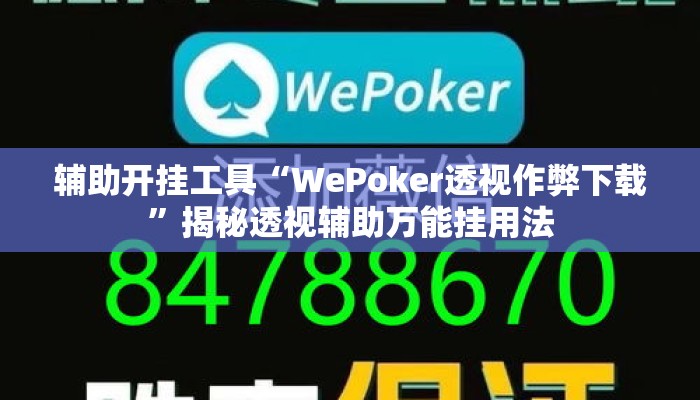 辅助开挂工具“WePoker透视作弊下载”揭秘透视辅助万能挂用法