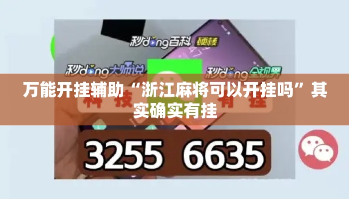 万能开挂辅助“浙江麻将可以开挂吗”其实确实有挂