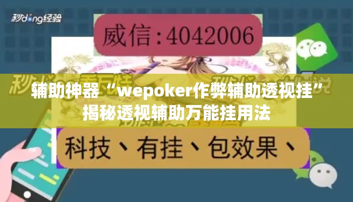 辅助神器“wepoker作弊辅助透视挂”揭秘透视辅助万能挂用法