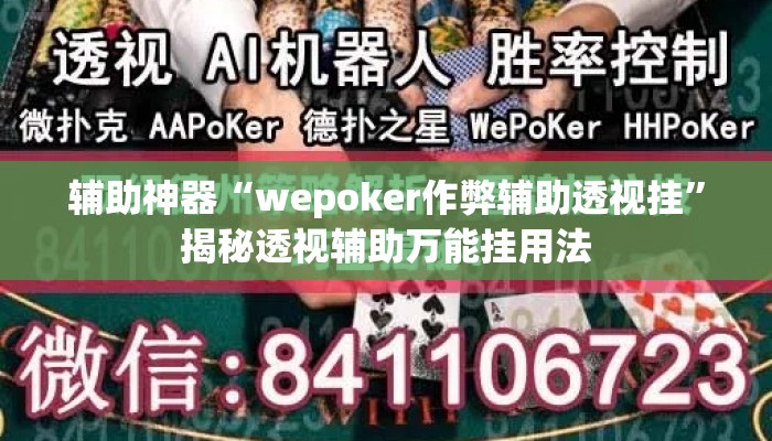 辅助神器“wepoker作弊辅助透视挂”揭秘透视辅助万能挂用法