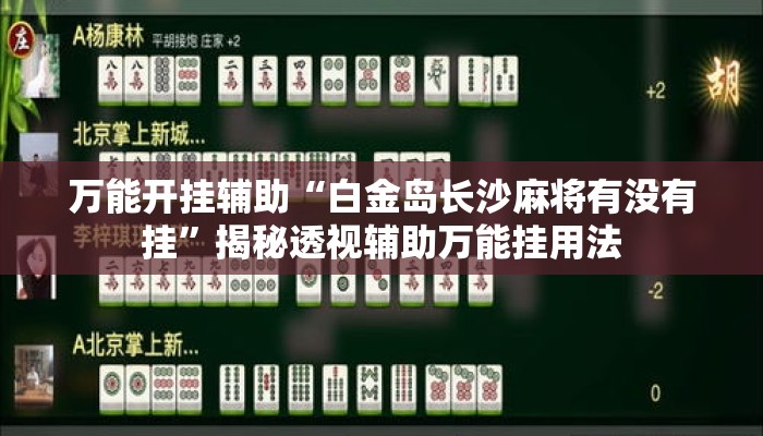 万能开挂辅助“白金岛长沙麻将有没有挂”揭秘透视辅助万能挂用法