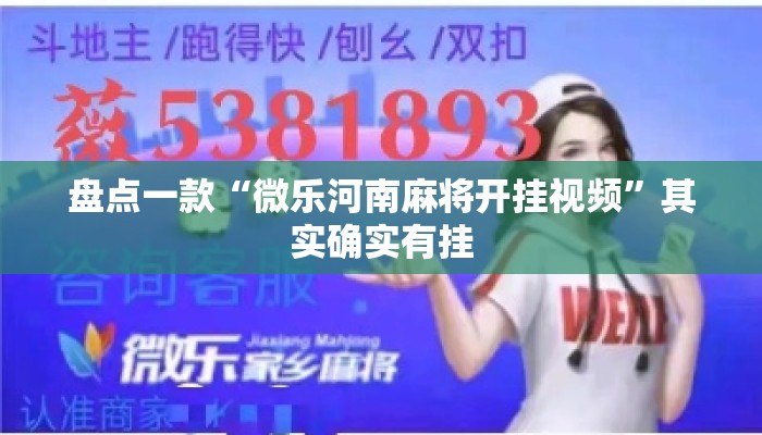 盘点一款“微乐河南麻将开挂视频”其实确实有挂