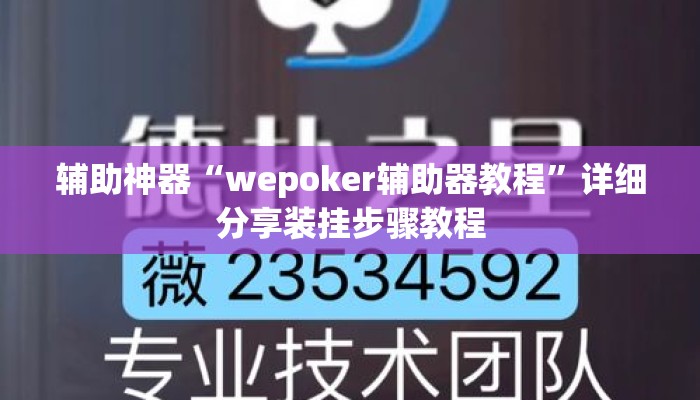 辅助神器“wepoker辅助器教程	”详细分享装挂步骤教程