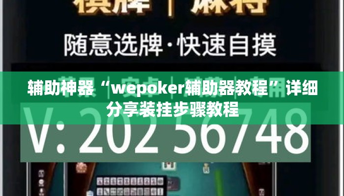 辅助神器“wepoker辅助器教程”详细分享装挂步骤教程
