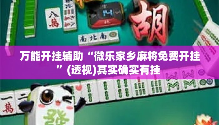 万能开挂辅助“微乐家乡麻将免费开挂”(透视)其实确实有挂 