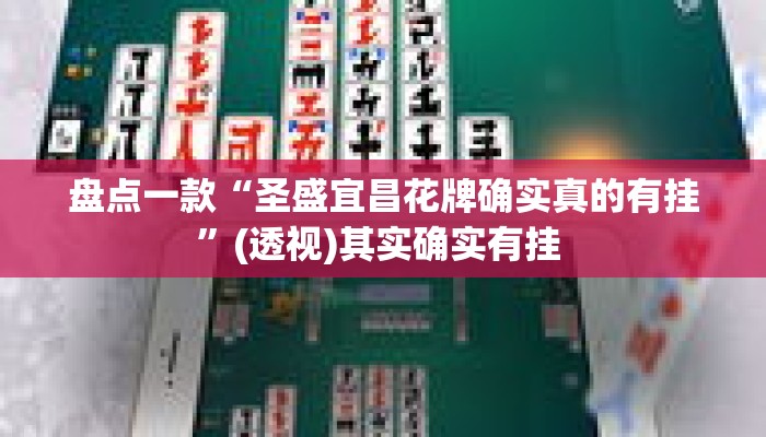 盘点一款“圣盛宜昌花牌确实真的有挂	”(透视)其实确实有挂 