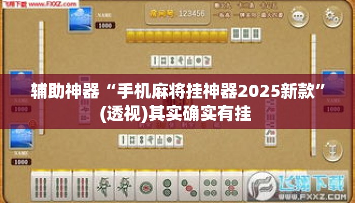 辅助神器“手机麻将挂神器2025新款”(透视)其实确实有挂 