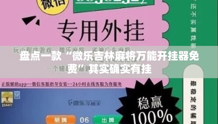 盘点一款“微乐吉林麻将万能开挂器免费	”其实确实有挂