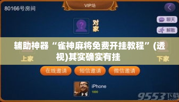 辅助神器“雀神麻将免费开挂教程”(透视)其实确实有挂 
