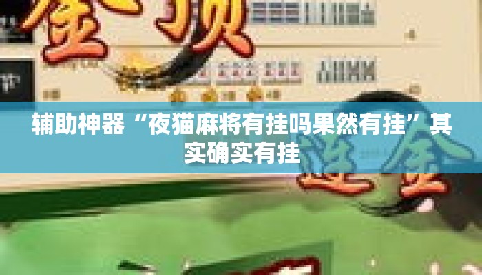 辅助神器“夜猫麻将有挂吗果然有挂”其实确实有挂