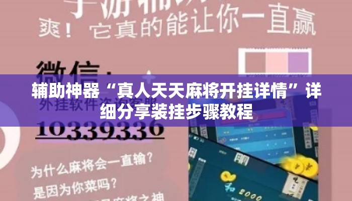 辅助神器“真人天天麻将开挂详情	”详细分享装挂步骤教程