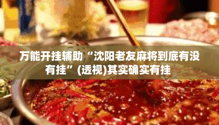 万能开挂辅助“沈阳老友麻将到底有没有挂”(透视)其实确实有挂 