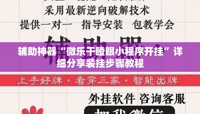 辅助神器“微乐干瞪眼小程序开挂	”详细分享装挂步骤教程