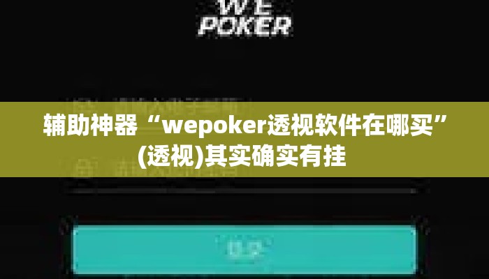 辅助神器“wepoker透视软件在哪买	”(透视)其实确实有挂 