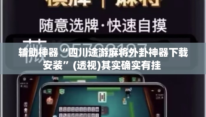辅助神器“四川途游麻将外卦神器下载安装”(透视)其实确实有挂 