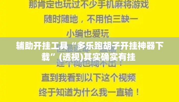 辅助开挂工具“多乐跑胡子开挂神器下载”(透视)其实确实有挂 