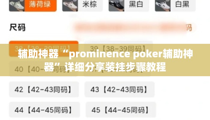 辅助神器“prominence poker辅助神器	”详细分享装挂步骤教程