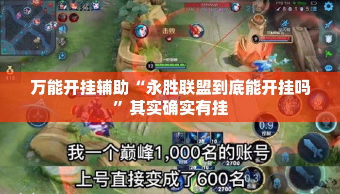 万能开挂辅助“永胜联盟到底能开挂吗	”其实确实有挂