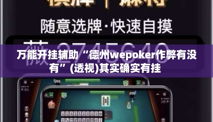 万能开挂辅助“德州wepoker作弊有没有”(透视)其实确实有挂 