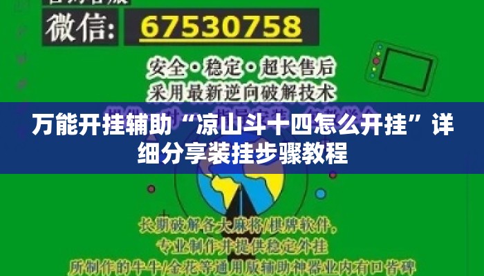 万能开挂辅助“凉山斗十四怎么开挂”详细分享装挂步骤教程