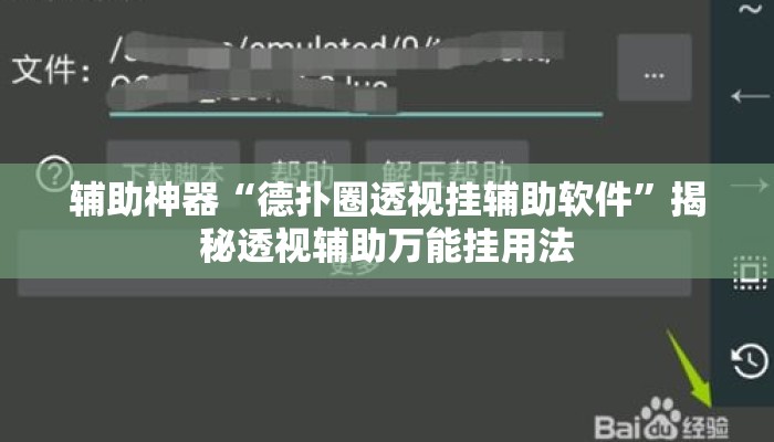 辅助神器“德扑圈透视挂辅助软件”揭秘透视辅助万能挂用法