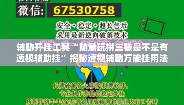 辅助开挂工具“随意玩拼三张是不是有透视辅助挂	”揭秘透视辅助万能挂用法