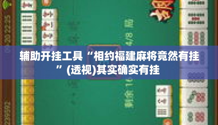 辅助开挂工具“相约福建麻将竟然有挂”(透视)其实确实有挂 