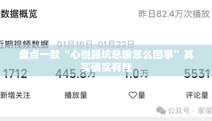 盘点一款“心悦踢坑总输怎么回事”其实确实有挂