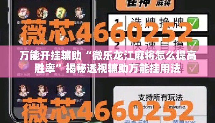万能开挂辅助“微乐龙江麻将怎么提高胜率”揭秘透视辅助万能挂用法