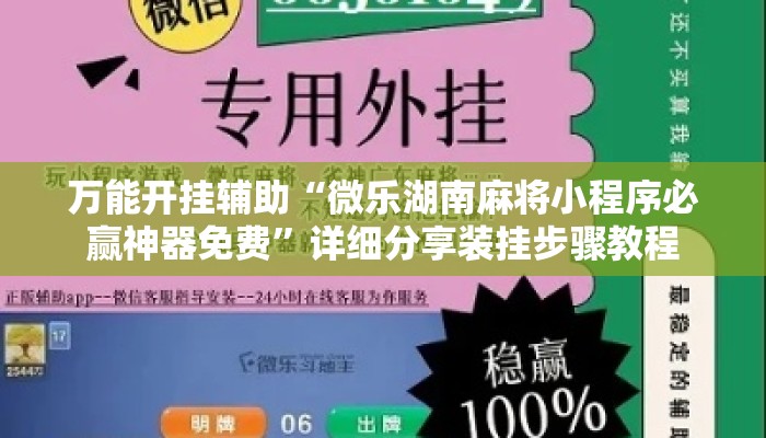 万能开挂辅助“微乐湖南麻将小程序必赢神器免费”详细分享装挂步骤教程
