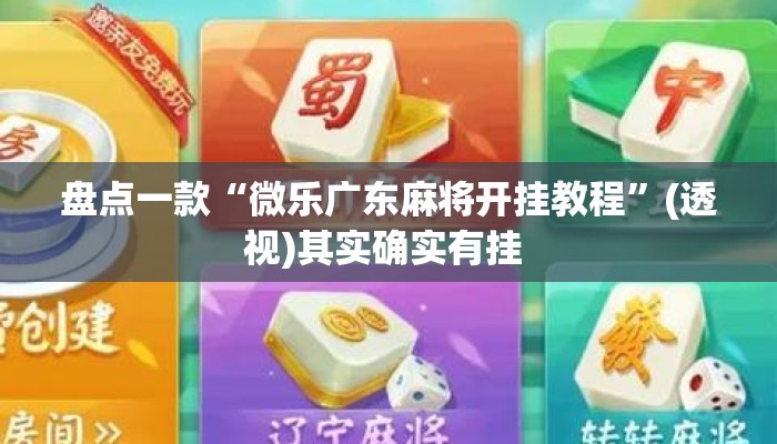 盘点一款“微乐广东麻将开挂教程”(透视)其实确实有挂 