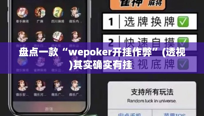 盘点一款“wepoker开挂作弊”(透视)其实确实有挂 