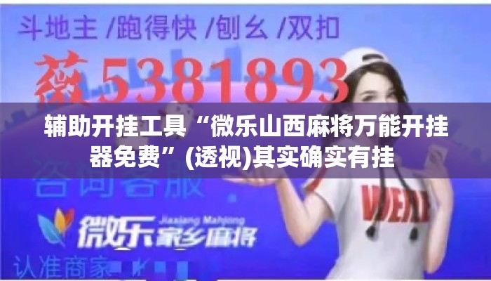 辅助开挂工具“微乐山西麻将万能开挂器免费	”(透视)其实确实有挂 