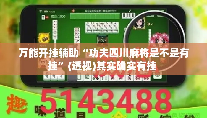 万能开挂辅助“功夫四川麻将是不是有挂”(透视)其实确实有挂 