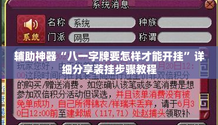 辅助神器“八一字牌要怎样才能开挂”详细分享装挂步骤教程