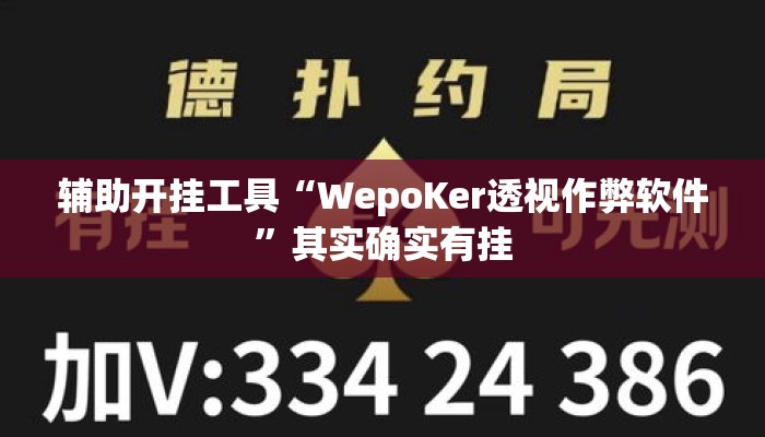 辅助开挂工具“WepoKer透视作弊软件”其实确实有挂
