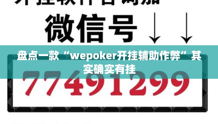 盘点一款“wepoker开挂辅助作弊	”其实确实有挂
