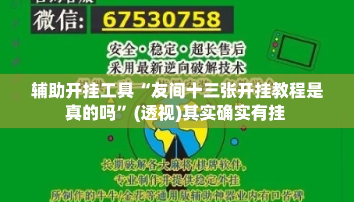 辅助开挂工具“友间十三张开挂教程是真的吗”(透视)其实确实有挂 
