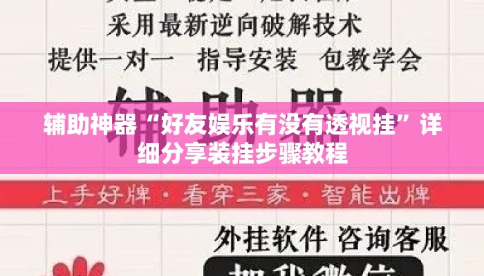 辅助神器“好友娱乐有没有透视挂”详细分享装挂步骤教程