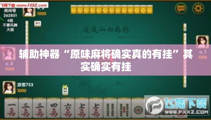 辅助神器“原味麻将确实真的有挂”其实确实有挂