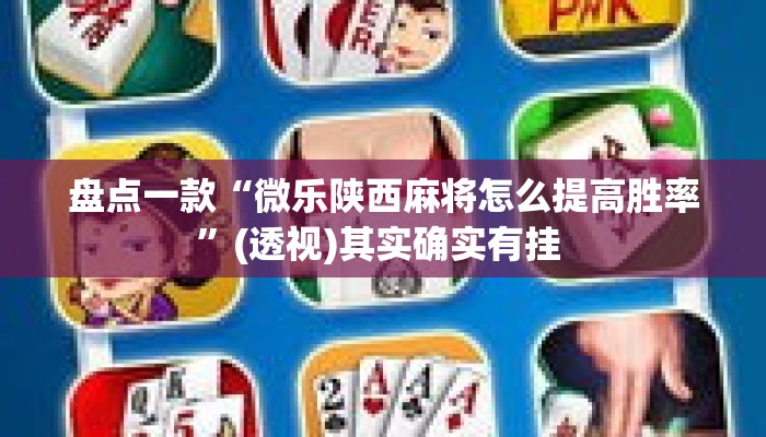 盘点一款“微乐陕西麻将怎么提高胜率”(透视)其实确实有挂 