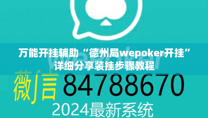 万能开挂辅助“德州局wepoker开挂”详细分享装挂步骤教程